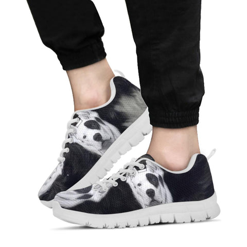 Dogo Argentino On Black Print Running Shoes