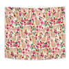Golden Retriever Dog Floral Print Tapestry