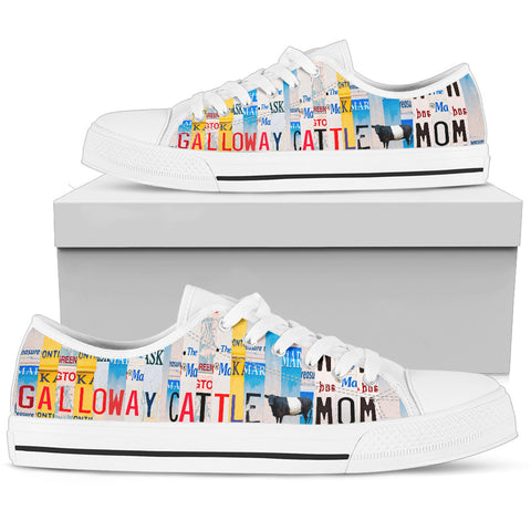 Women's Low Top Canvas Shoes For Galloway cattle Mom