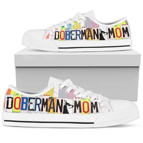 Doberman Mom Print Low Top Canvas Shoes for Women