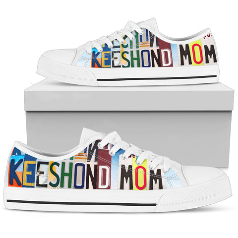 Cute Keeshond Mom Print Low Top Canvas Shoes For Women