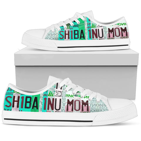 Shiba Inu Mom Print Low Top Canvas Shoes For Women-Limited Edition