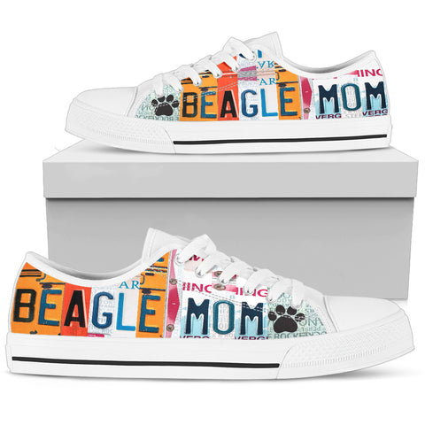 Beagle Mom Print Low Top Canvas Shoes For Women-Limited Edition