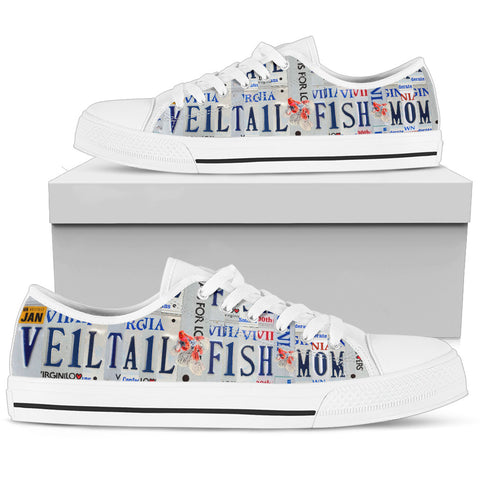 Veiltail Fish Print Low Top Canvas Shoes For Women