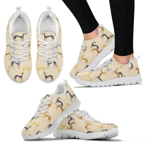 Whippet Dog Pattern Print Sneakers For Women Express Shipping