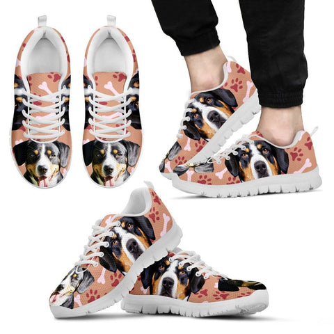 Entlebucher Mountain Dog Print Sneakers For Men(White/Black) Express Shipping