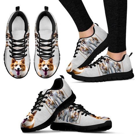 Customized Dog Print (Black) Sneakers For Womenn design by Siam Lie Liau