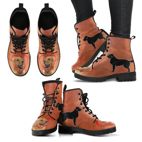 Valentine's Day Special Golden Retriever Print Boots For Women