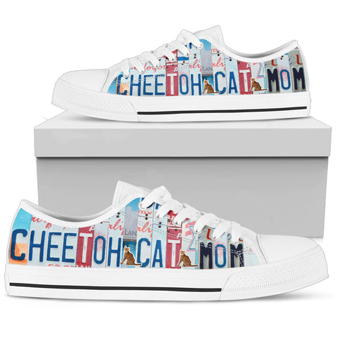 Cheetoh Cat Print Low Top Canvas Shoes for Women
