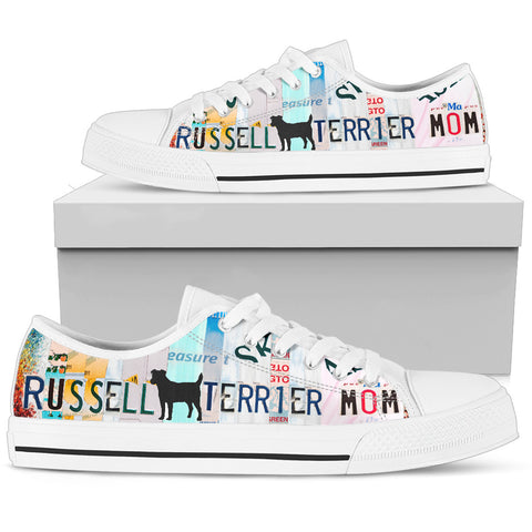 Russell Terrier Mom Print Low Top Canvas Shoes for Women