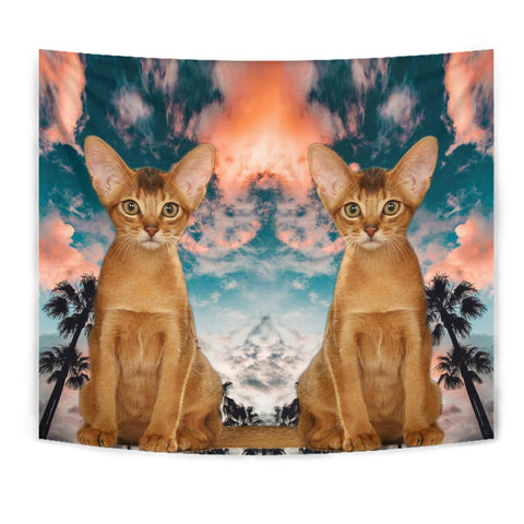 Cute Abyssinian Cat Print Tapestry