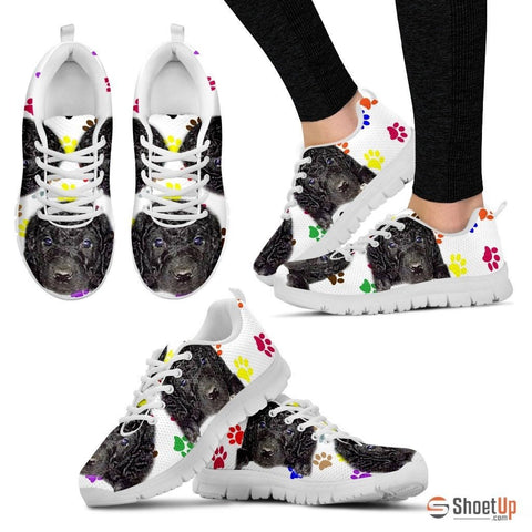 Curly Coated Retriever Dog (White/Black) Running Shoes For Women