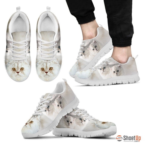 White Persian Cat Print Running Shoe For Men