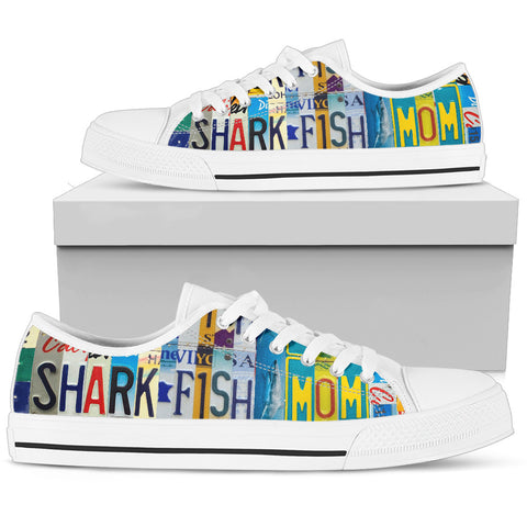 Shark Print Low Top Canvas Shoes for Women