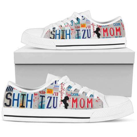 Shih Tzu Print Low Top Canvas Shoes for Women