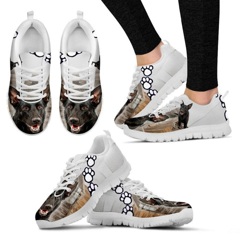 Customized Dog Print Sneakers For Women(White)Designed By Andrea FreyExpress Shipping