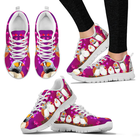 Valentine's Day SpecialZebra Finch Bird Print Running Shoes For Women