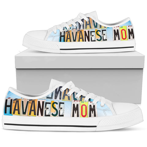 Cute Havanese Mom Print Low Top Canvas Shoes For Women