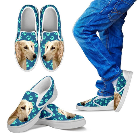Saluki Dog Print Slip Ons For KidsExpress Shipping
