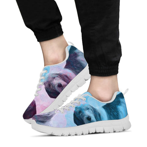 Petit Basset Griffon Vendeen On Colorful Print Running Shoes