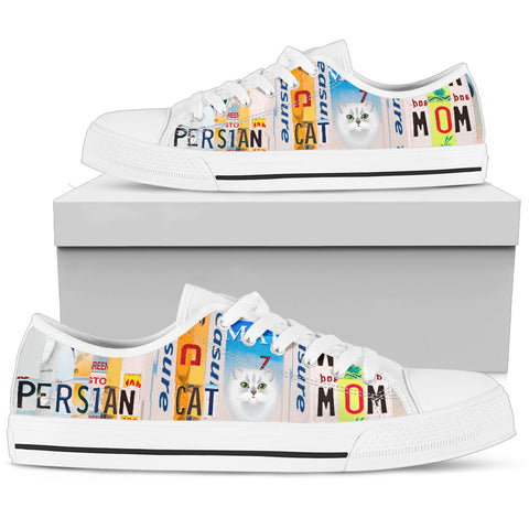 Persian Cat Mom Print Low Top Canvas Shoes for Women