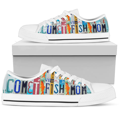 Comet Fish Print Low Top Canvas Shoes For Women