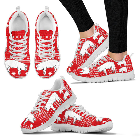 American Yorkshire Pig Print Christmas Running Shoes For Women