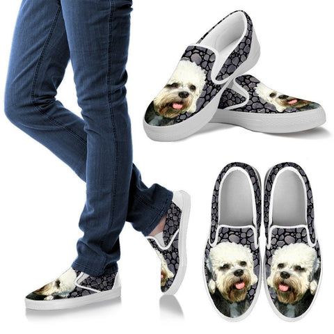 Dandie Dinmont Terrier Dog Print Slip Ons For WomenExpress Shipping