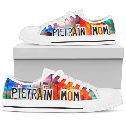 Pietrain Mom Print Low Top Canvas Shoes for Women