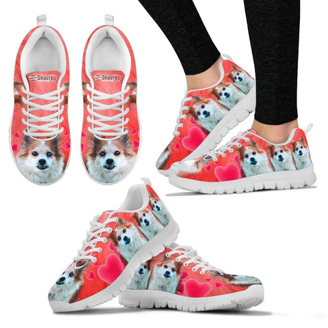Customized Dog On Red Print Running Shoes For WomenDesigned By Sandy HunterExpress Shipping