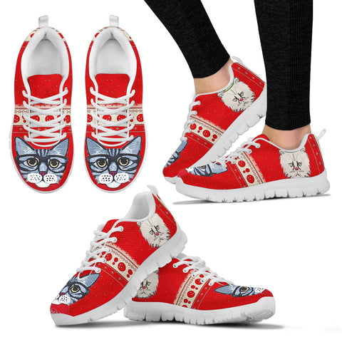 Siberian Cat Christmas Running Shoes For Women