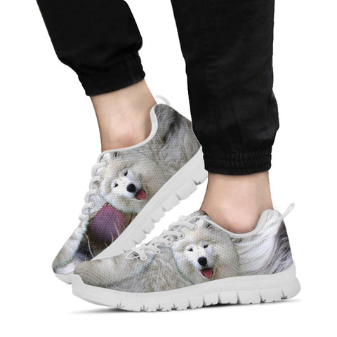 Samoyed Dog On White Print Running Shoes