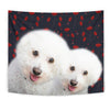 Bichon Frise Floral Print Tapestry