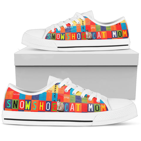 Women's Low Top Canvas Shoes For Snowshoe Cat Mom