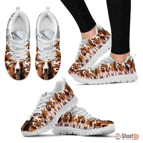 Basset Hound With Puppies Dog Running Shoes For Women