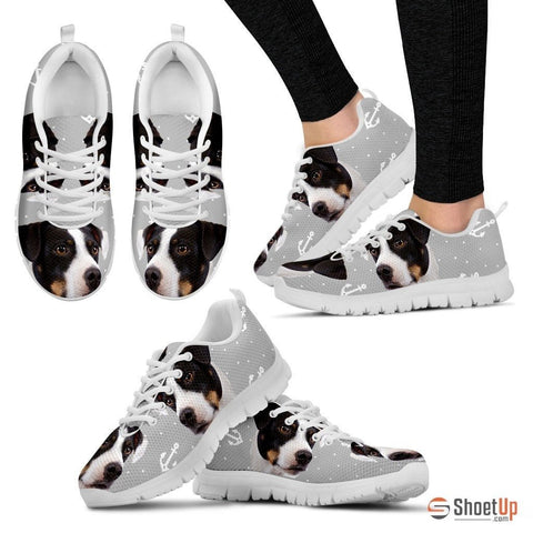 DANISH SWEDISH FARMDOG Dog Print (Black/White) Running Shoes For Women