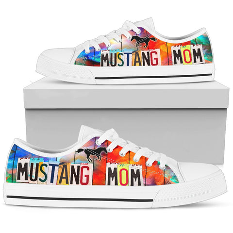 Mustang Mom Print Low Top Canvas Shoes for Women