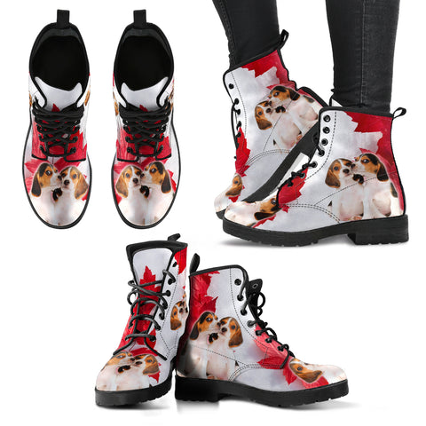 Valentine's Day Special Beagle On Red Print Boots For Women