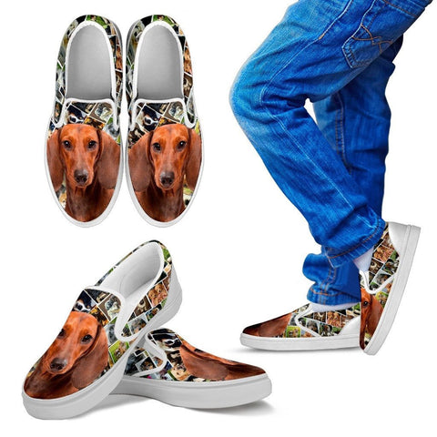 Amazing Dachshund Dog Print Slip Ons For KidsExpress Shipping