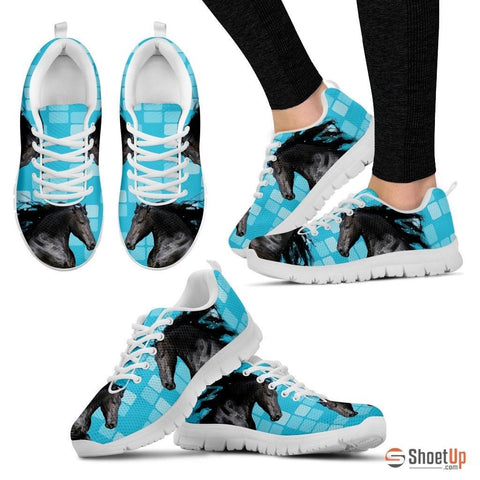 Andalusian Horse Print (Black/White) Running Shoes For Women
