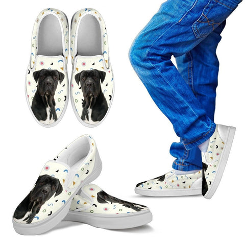 Cane Corso Dog Print Slip Ons For KidsExpress Shipping