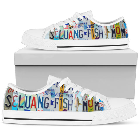 Seluang fish Print Low Top Canvas Shoes for Women