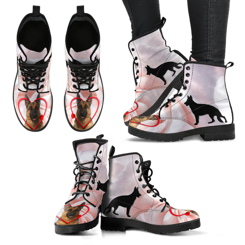 Valentine's Day Special German Shepherd Print Boots For Women