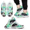 Siberian Husky Paws Print (Black/White) Running Shoes For Men Limited Edition