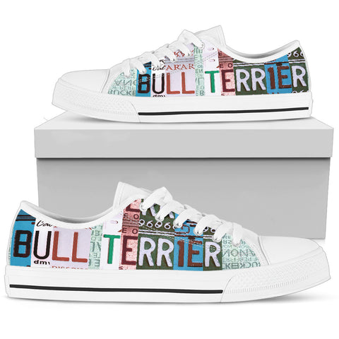 Bull Terrier Print Low Top Canvas Shoes For Women- Limited Edition
