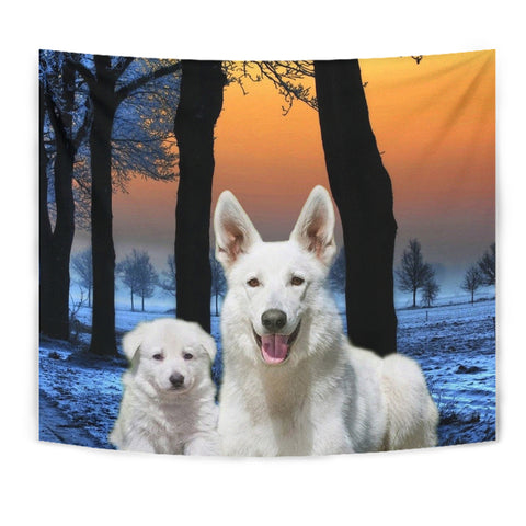 Lovely White Shepherd Dog Print Tapestry