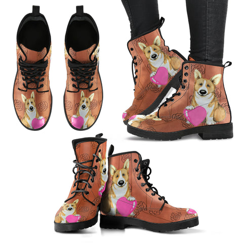 Valentine's Day SpecialPembroke Welsh Corgi Dog Print Boots For Women