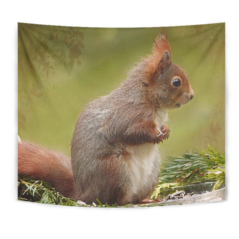 Red Squirrel Print Tapestry