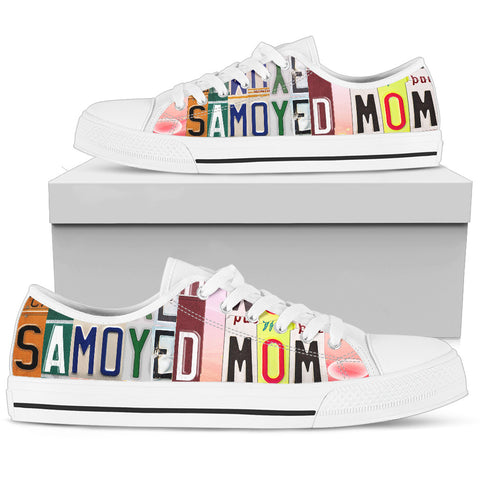 Lovely Samoyed Mom Print Low Top Canvas Shoes For Women