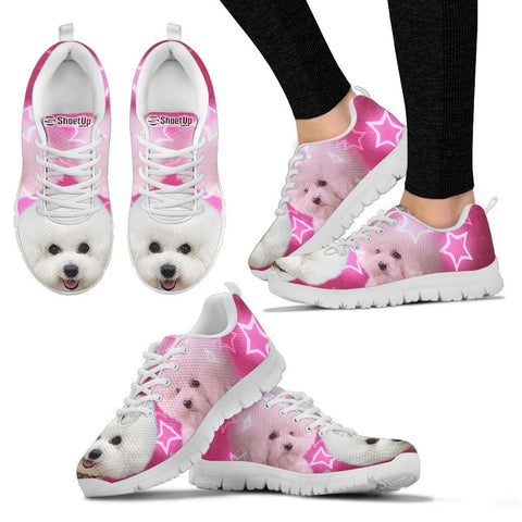 Bichone Frise On Pink Print Running Shoes For Women